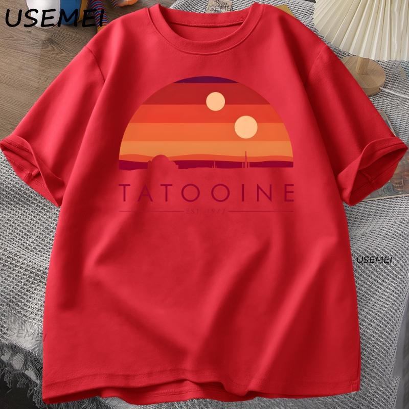 

Tatooine Sunset TShirt Mens Womens Short Sleeve T Shirt Casual Print Cotton Tshirt Harajuku Streetwear Tee Tops Camiseta S