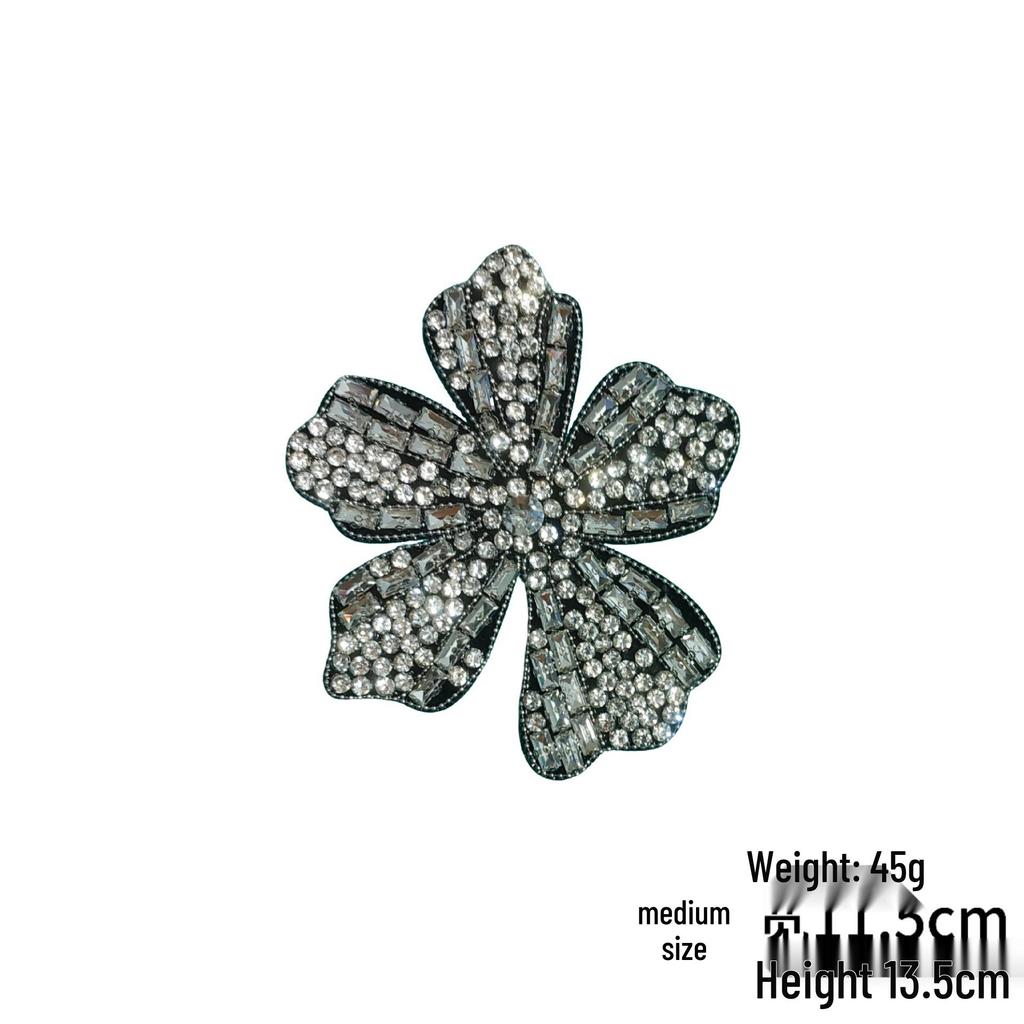 Aplique de Flor de Lantejoulas Autoadesivo para Vestido de Noite e Acessórios de Roupa