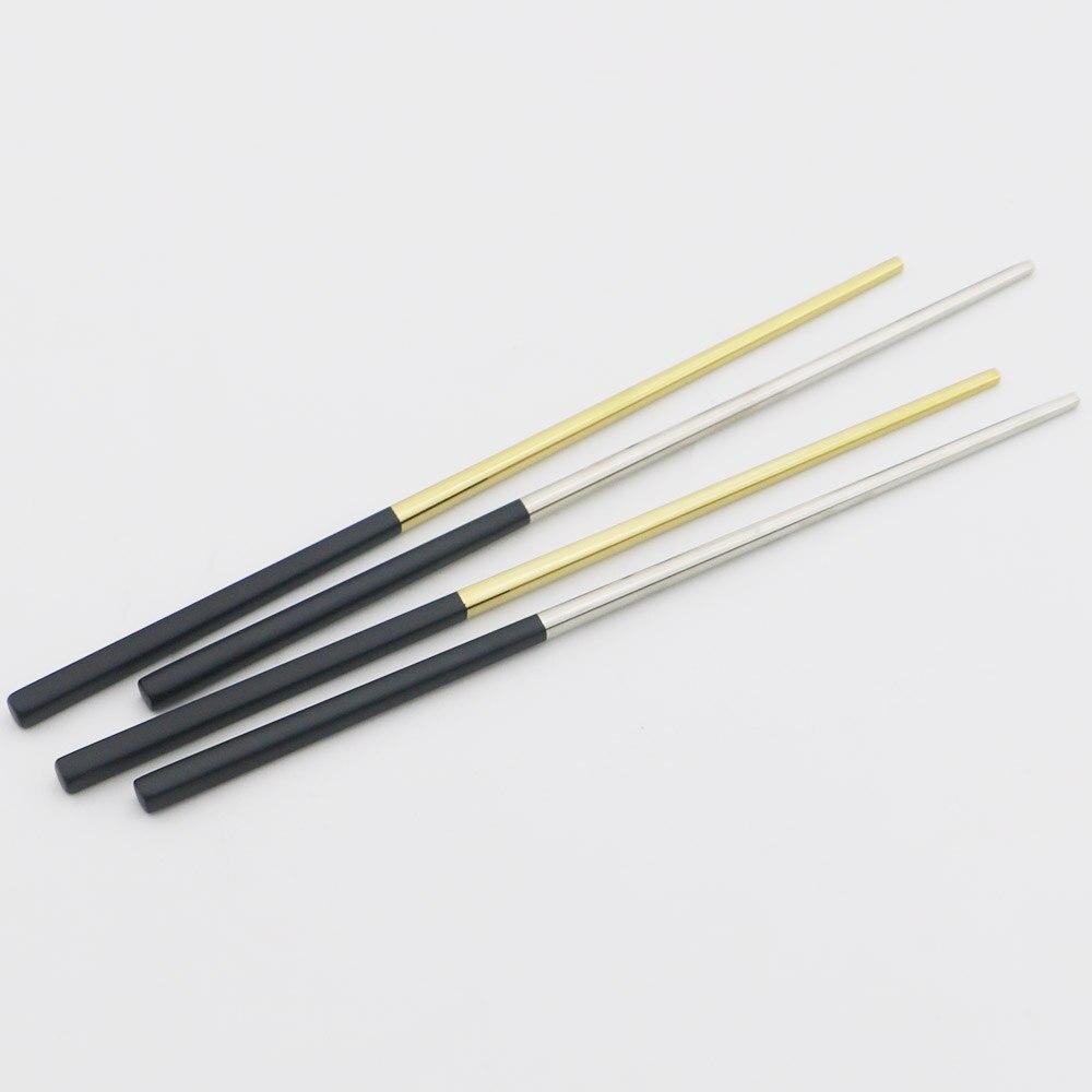 Dinnerware 6 Pairs 304 Stainless Steel Set Square Chopsticks Light Weight Hash Sushi Chinese Japanese Chopsticks Tableware