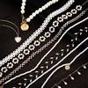 Böhmische Dame Perle mehrschichtige Blume Schleife Herz Halsband kurze ultrafeine Schlüsselbeinkette Halskette