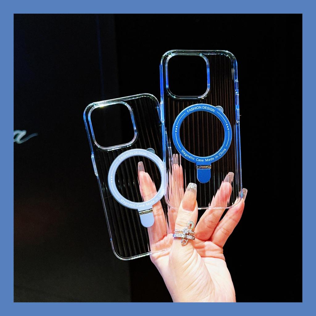 Apple 16 Pro Max Case: Transparent, Non-Slip, Corrugated Shell with Integrated Stand for iPhone 16 Series, Skin-Feel Finish