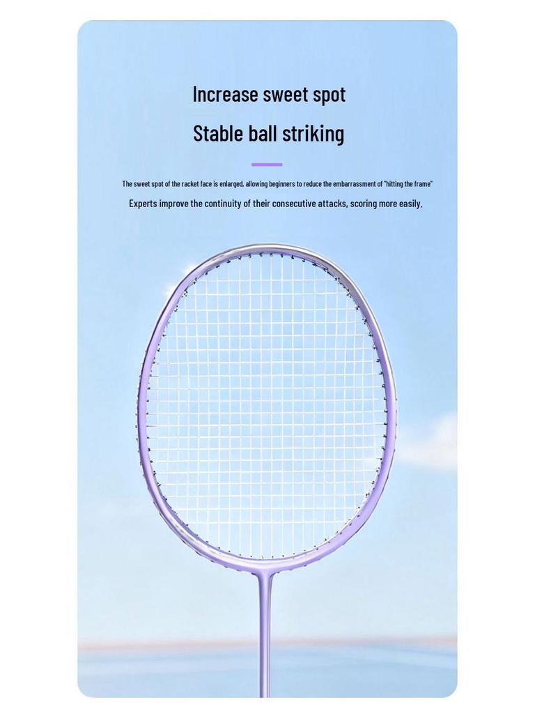 Women's Ultralight Carbon Fiber Badminton Racket Set for Beginners and Professionals - Durable Training Gear