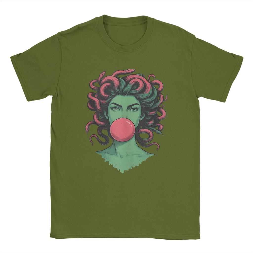 Medusa Bubblegum Mythological Snake Hair TShirt Summer Cotton TShirts For Unisex Fashion Design Tee Shirt Short Sleeve Tees