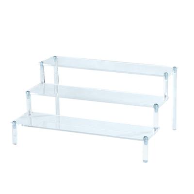MIMIA Akrilik Figür Sergileme Katlı Platform ve Koleksiyonlar için 40cm Stand, Sahne, Kozmetik, Saatler, (3 Katlı, Geniş, Şeffaf)
