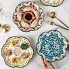 Retro Flower Sushi Plate Creative Home Fruit Plate Delicious Dishes Ceramic Plates Light Luxury Chinese Style Dumpling Tableware