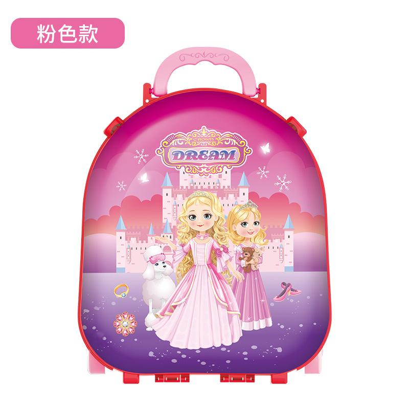 

3-In-1 Deformation Trolley Case Jewelry Toy Set Children S Play House Simulation Dresser Girl Toys