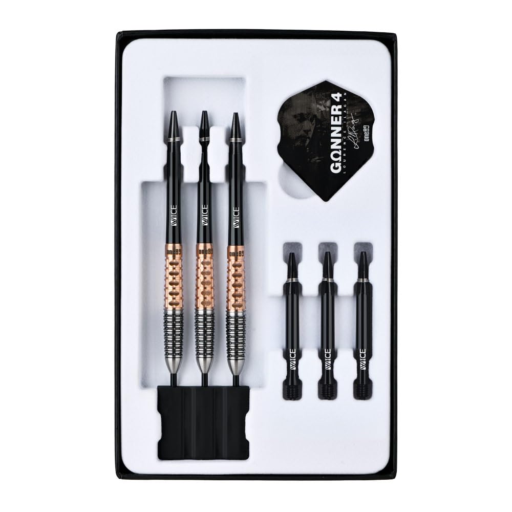 One80 GUNNER STEEL 22g Lawrence Ilagan player model dart barrel dart set ver.4 Black&Rosegold