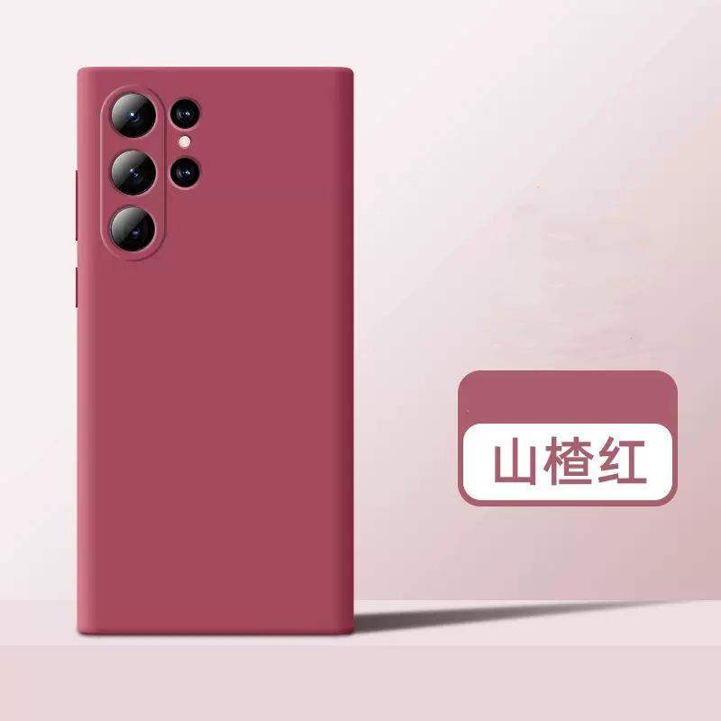 Applicable to Samsung S25ultra liquid silicone mobile phone case Note20 lens all-inclusive A73 straight edge protective case S23