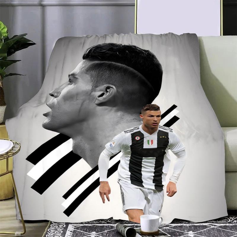 Football Star Printed Picnic Blankets R-ronaldo M-Messis Warm Blanket Soft and Comfortable Blanket Home Travel Birthday Gift
