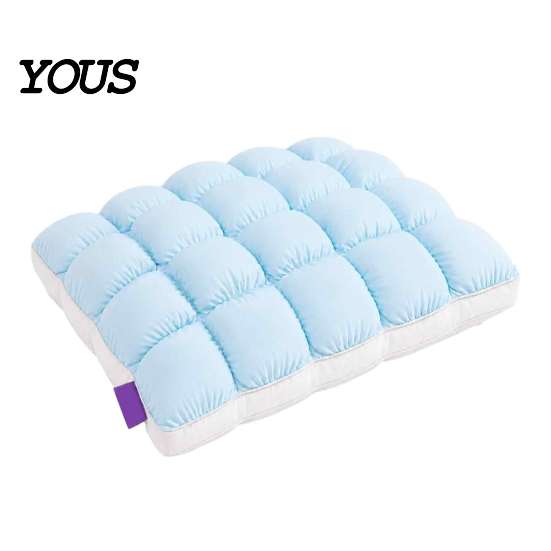 Luxury Hotel Style Pillows Mellow Puff Cooling Cloud Pillow, Ice?Silk Quilted Grid Bed Soft Quilting Pillow Inserts Support for Side & Back