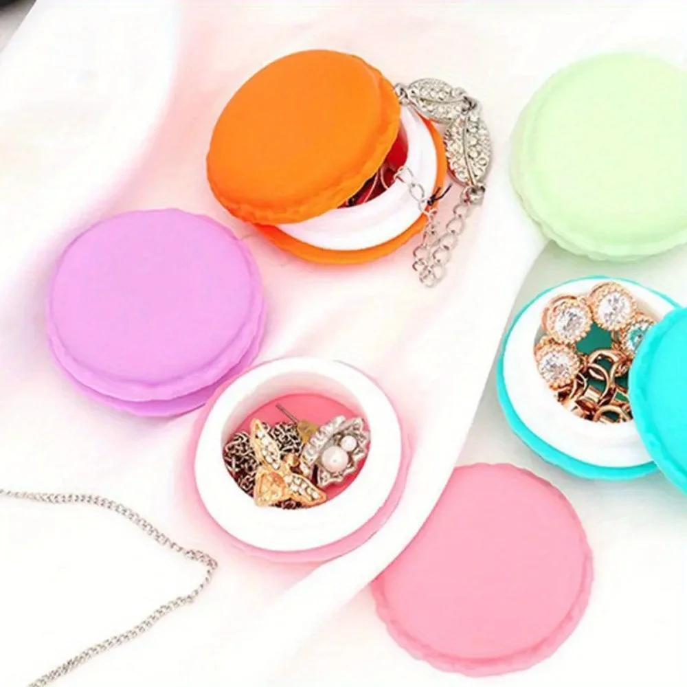 6 Stück zufällige Farben Macaron-Aufbewahrungsbox Süßigkeiten-Organizer für Radiergummi Geschenk Zuhause Kleine Macaron-Schmuckaufbewahrungsbox