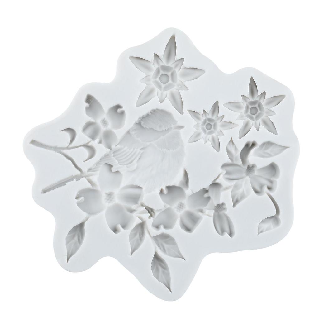Magpie Silicone Mold Flower Twigs Fondant Molds Cake Decorating Tools Cupcake Topper Candy Resin Clay Chocolate Gumpaste Mold