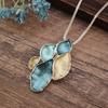 Cross Border New Color Oil Irregular Petal Alloy Pendant for Spring and Summer, Small and Fresh, Versatile and Simple Necklace for Women