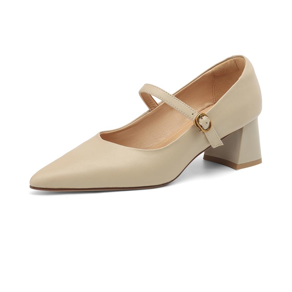 Taoffen Escarpins décontractés pour femmes Fil à coudre Bout pointu Talon haut Mode Souple Talon moyen Solide Décontracté Chaussures pour femme de bureau