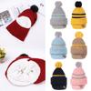 Windproof Knitted Winter Warm Boy Girl Baby Hat Balaclava Hat Scarf Beanie Hat Fleece Lining Caps