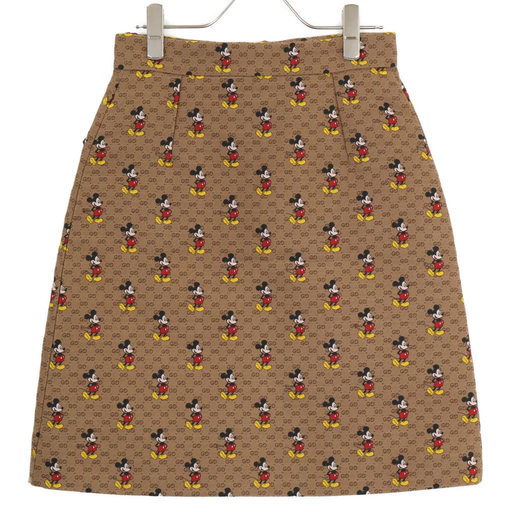 Gucci XDisney Disney [Excellent Condition/Domestic Authentic] 602249 GG Mickey Mouse Skirt 38 BrownUsed
