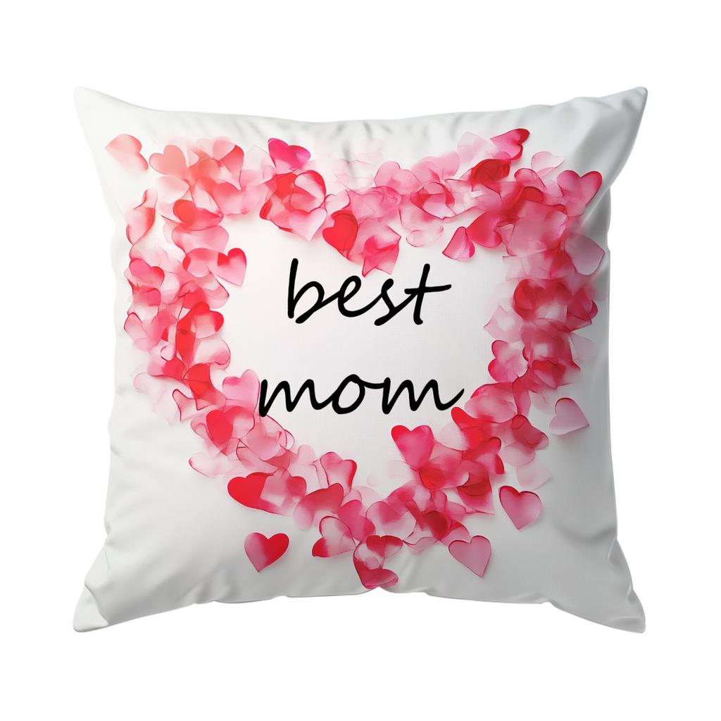 Home Decor I Love Mom Heart-themed Cushion Covers Pattern Cushion Cover Suitable for Sofa Bedroom Car Pillow Cover