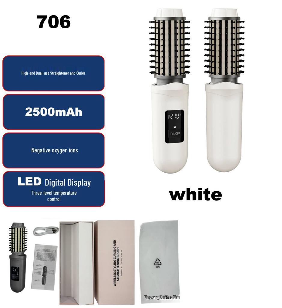 Wireless Dual-Use Hair Comb & Straightener: New Hot-Selling Straight & Curl Styling Tool