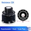 WX112 050 Adjustable Single-Turn Wirewound Potentiometer: 47, 560 Ohm, 1K, 2.2K, 4.7K, 10K, 47K Knob