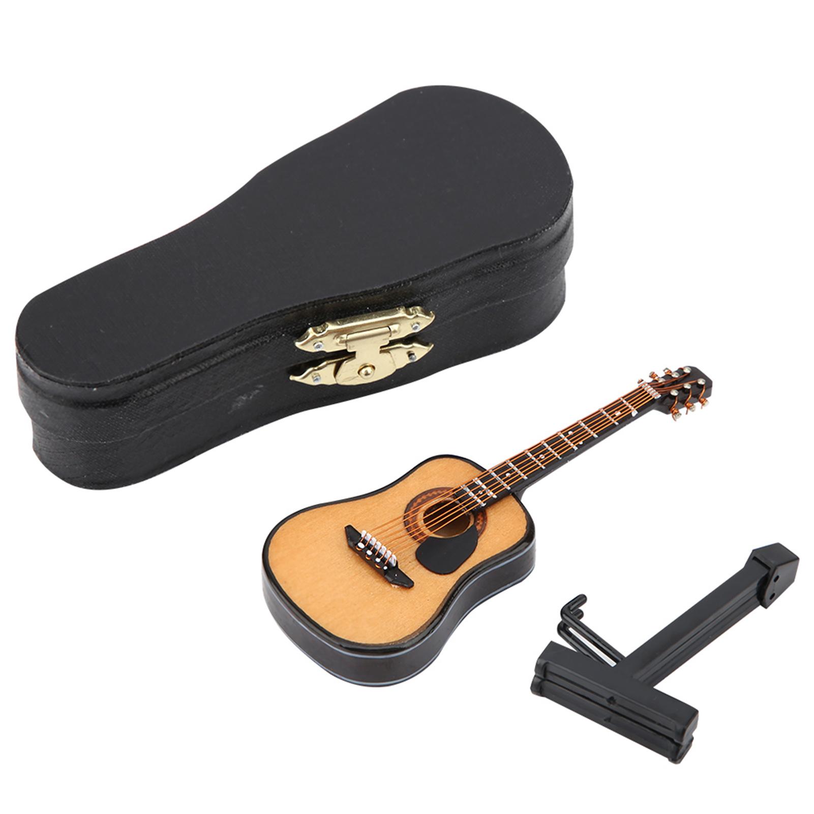 Guitar Model Decor Mini Guitar Display Miniature Wooden Guitar Model Display Mini Ornaments Craft Home Decor Mini Guitar Model