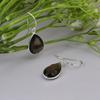 Smoky Quartz Teardrop Earrings, Pear Shape Gemstone Studs, 12x18mm Dangle Earrings, Sterling Silver Drop Earrings, Gift For Her