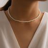 Brides Wedding White Pearl Necklace Jewelry Pearl Necklace Luxury Round Imitation Pearls Chain Necklace Vintage Necklace