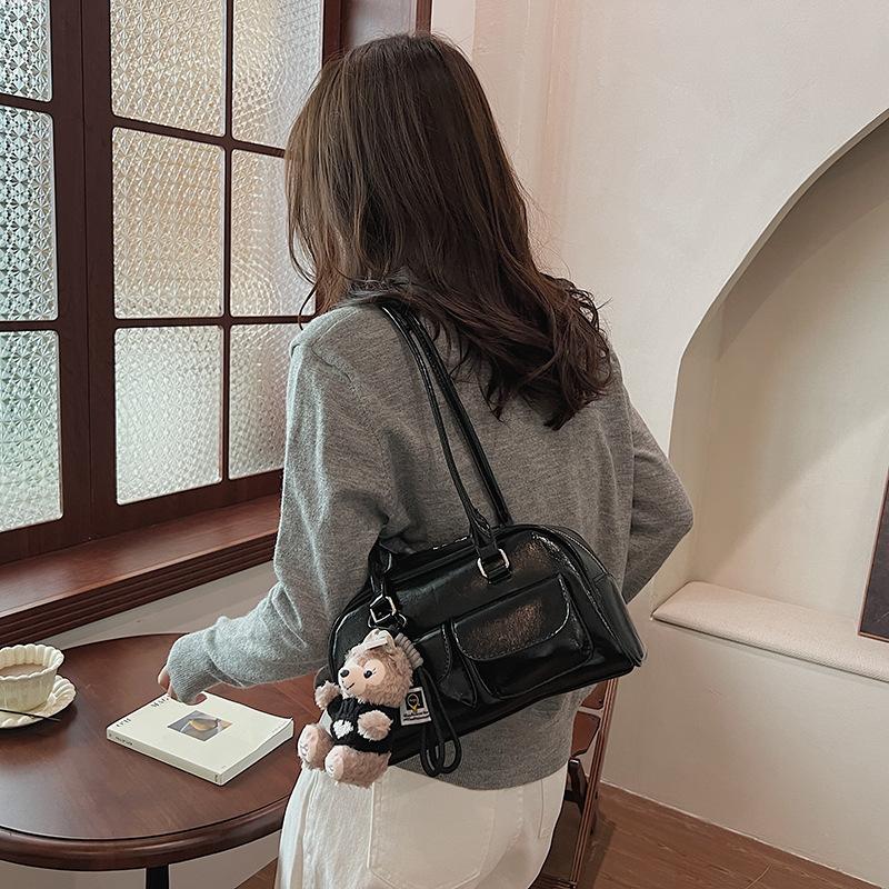 Retro bag handbag bowling, niche underarm new large-capacity small pocket design bag woman