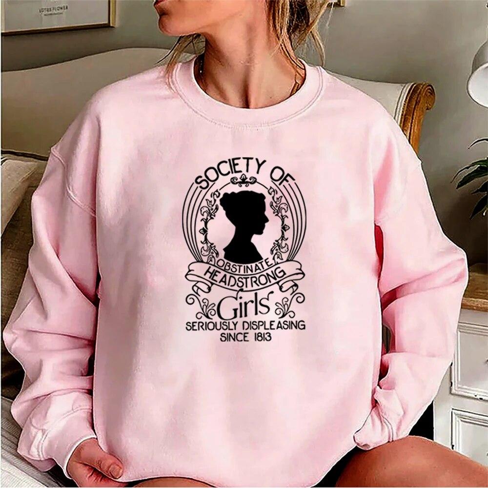 Mikina Jane Austen Společnost zatvrzelých svéhlavých dívek Mikina Pýcha a předsudek Svetr Vintage Mikiny Jane Austen Unisex Mikina s kapucí