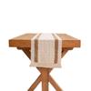 American Cotton Linen Table Runner, Natural Color with Tassels, Stripes, Diamonds, and Plaid Pattern for Dining Table or Sideboard Decoration.