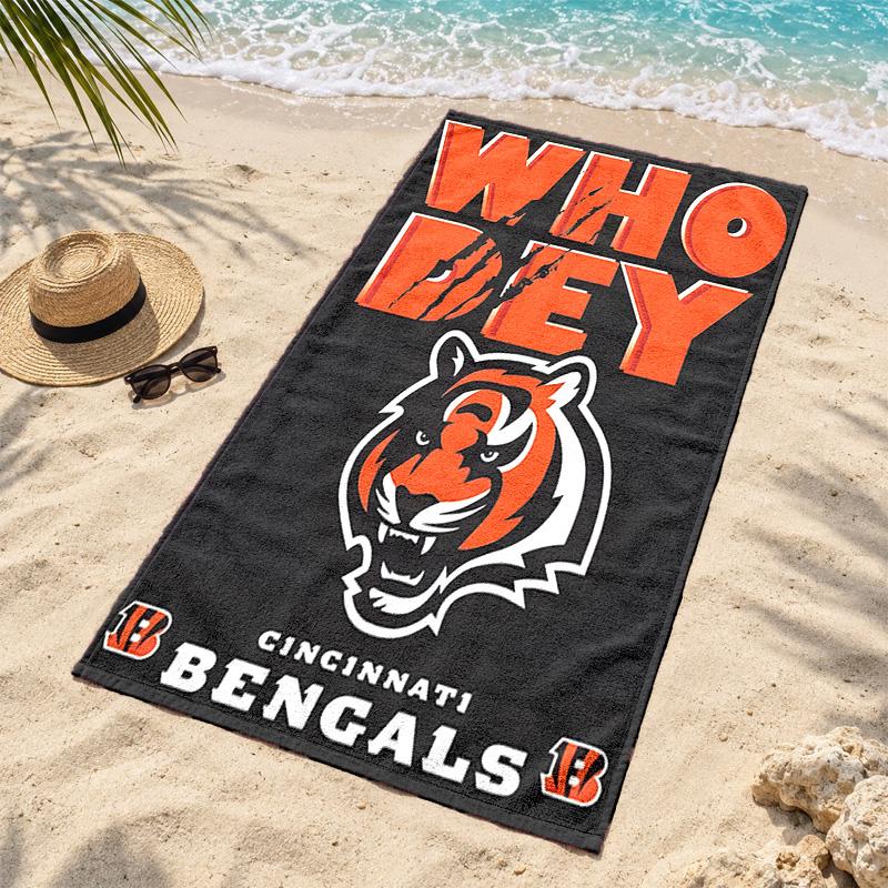 Cincinnati Bengals Microfiber Beach Towel Quick Dry Sand Free Lightweight Beach Towels for Travel Swimming Camping