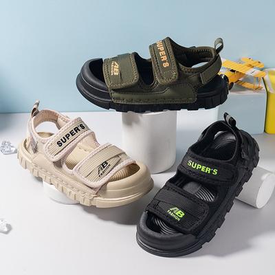 Letnie dziecięce buty sportowe i rekreacyjne w dużych rozmiarach, antypoślizgowe, modne, na rzep, lekkie, sandały z noskiem, buty plażowe, rozmiar 22-36