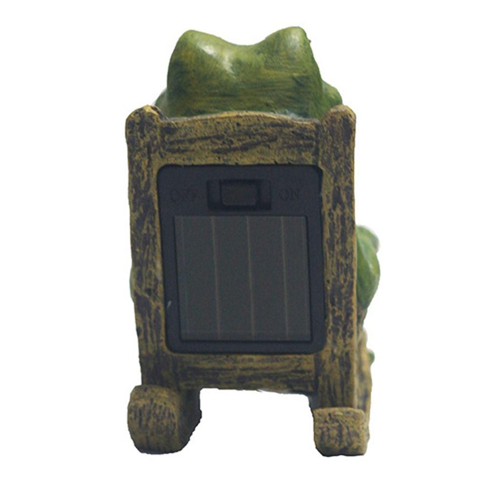 Mini Rocking Chair Frog Figurine Lamp Waterproof Resin Frog Sculpture Courtyard Balcony