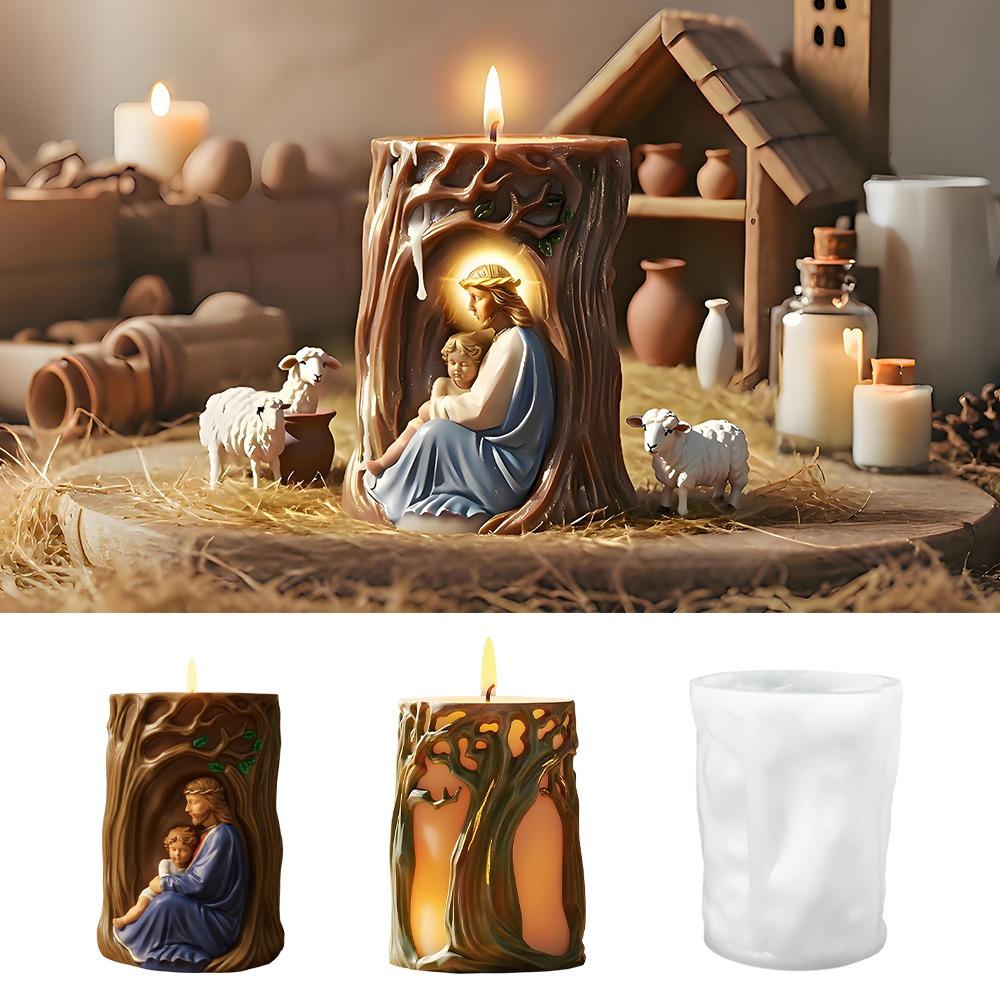 Christmas Candle Mold Realistic Jesus Scented Candle Mold Aromatherapy Candle Mold High Quality For Christmas Celebration Home