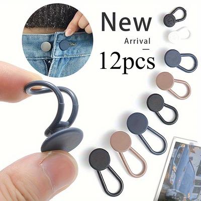 12pcs Instant Extended Jeans Waist Buckle, Unisex Waist Extender, No Need for Sewing, Increasing Waist Circumference By 1-1.4 Inches