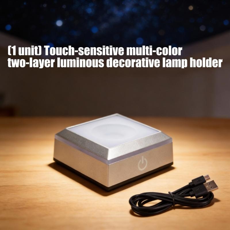 LED Touch Sensitive Crystals Atmospheres Lamp Base Featuring Dimmable Light for Jewelry Display and Home Decoration