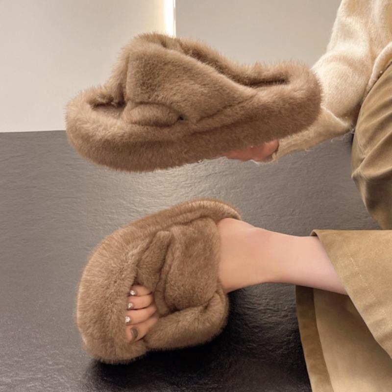 

Модные пушистые балетки-тапочки для женщин 2025 Осенняя модная обувь Классические новые тренды Удобная мягкая обувь Повседневные Zapatillas De Mujer 41 хаки