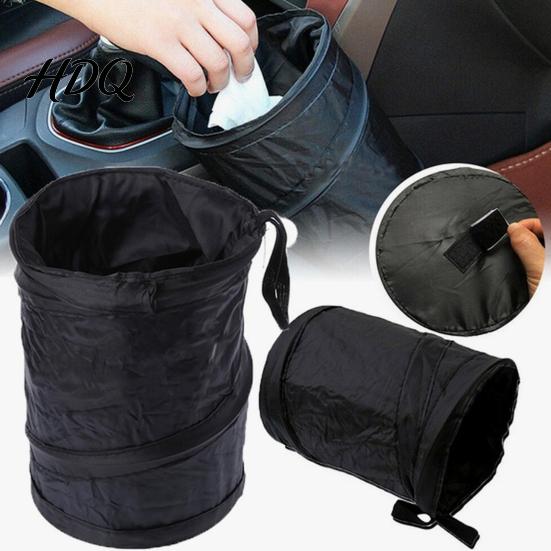 Foldable Garbage Bag Collapsible Car Trash Can Interior Waste Container Waterproof Oxford Multipurpose Snack Organizer Cloth Bin with Lid
