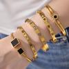 18K Gold-Plated Geometric Zirconia Stainless Steel Bracelet - Versatile, Elegant, Light Luxury Design