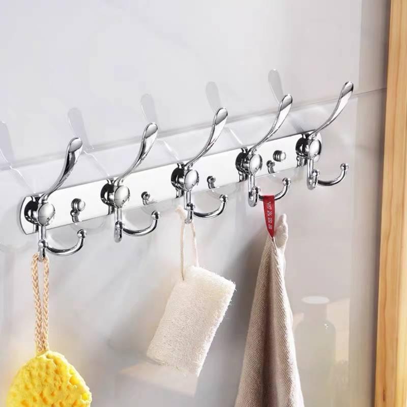 Modern Minimalist Wall Mount Heavy Duty Coat Hook With 5 Hooks For Bathroom And Hotel Doors