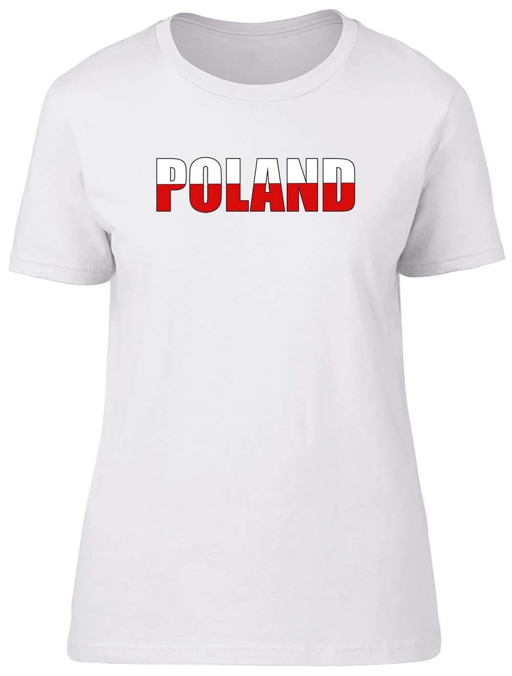 Poland And Flag Fitted Womens Ladies T Shirt XXXL