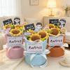 Teachers' Day Flower Bouquet Crochet Flower Gifts Graduation Artificial Bouquet Woven Flower Party Gifts