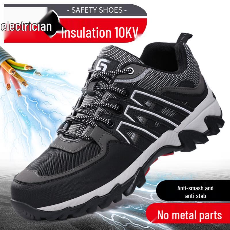 Junbu Men s 10KV Insulated Anti-Smash Puncture-Proof Safety Shoes 3038 42