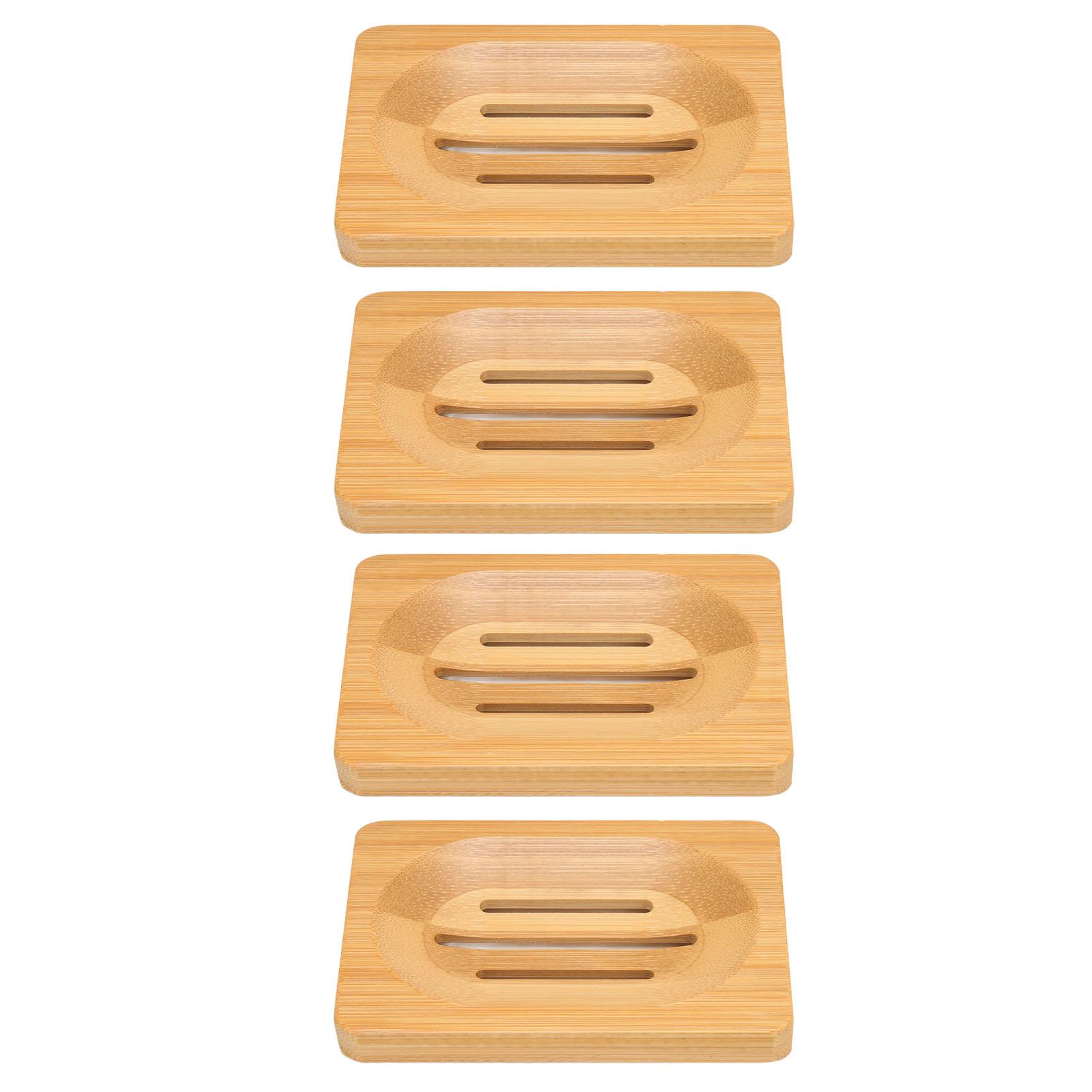 

4 шт. бамбуковая мыльница для дома, ванной комнаты, отеля, модная, элегантная, самоосушающаяся мыльница, аксессуар