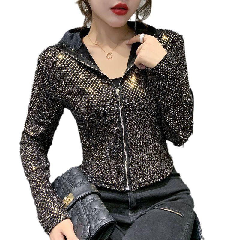 Z Flash Sequin Slim-Fit Cardigan: Women's Spring/Autumn 2023 Fashion