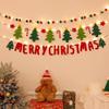 Christmas Party Furry Balls Flag Pendant with LED String Light DIY Handmade for Merry Christmas Holiday Decoration Xmas Pendant