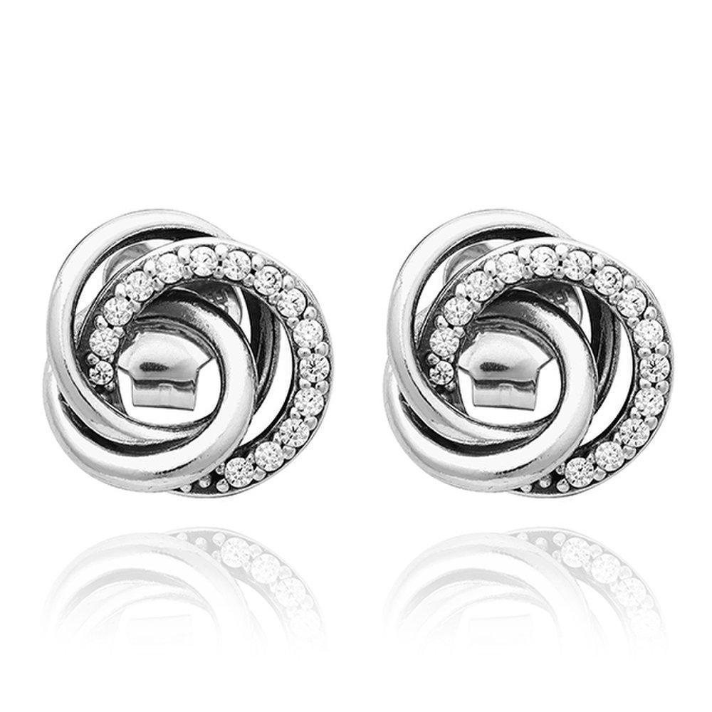 Pandora 291076C01 Moment Family Always Encircled Silver Earrings