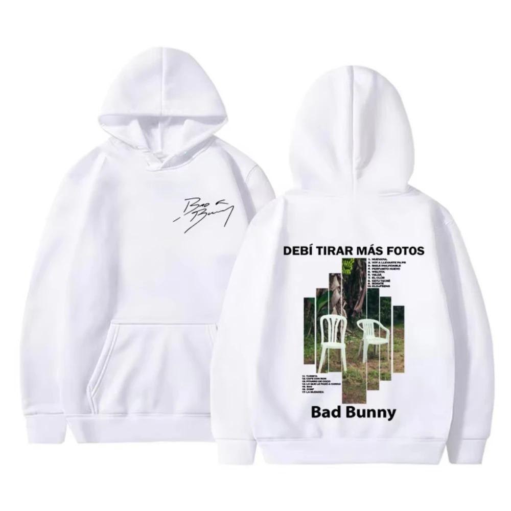 2026 Rapper Bad Bunny Debi Tirar Mas Fotos DTMF Album Graphic Hoodie Men's Women Hip Hop Fashion Sweatshirt Male Streetwear Fans Gift