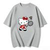 2026 new Summer HelloKitty Cute Graphic Tee Casual Short Sleeve Cotton Top for Women Girls Kawaii Cartoon Print Streetwear