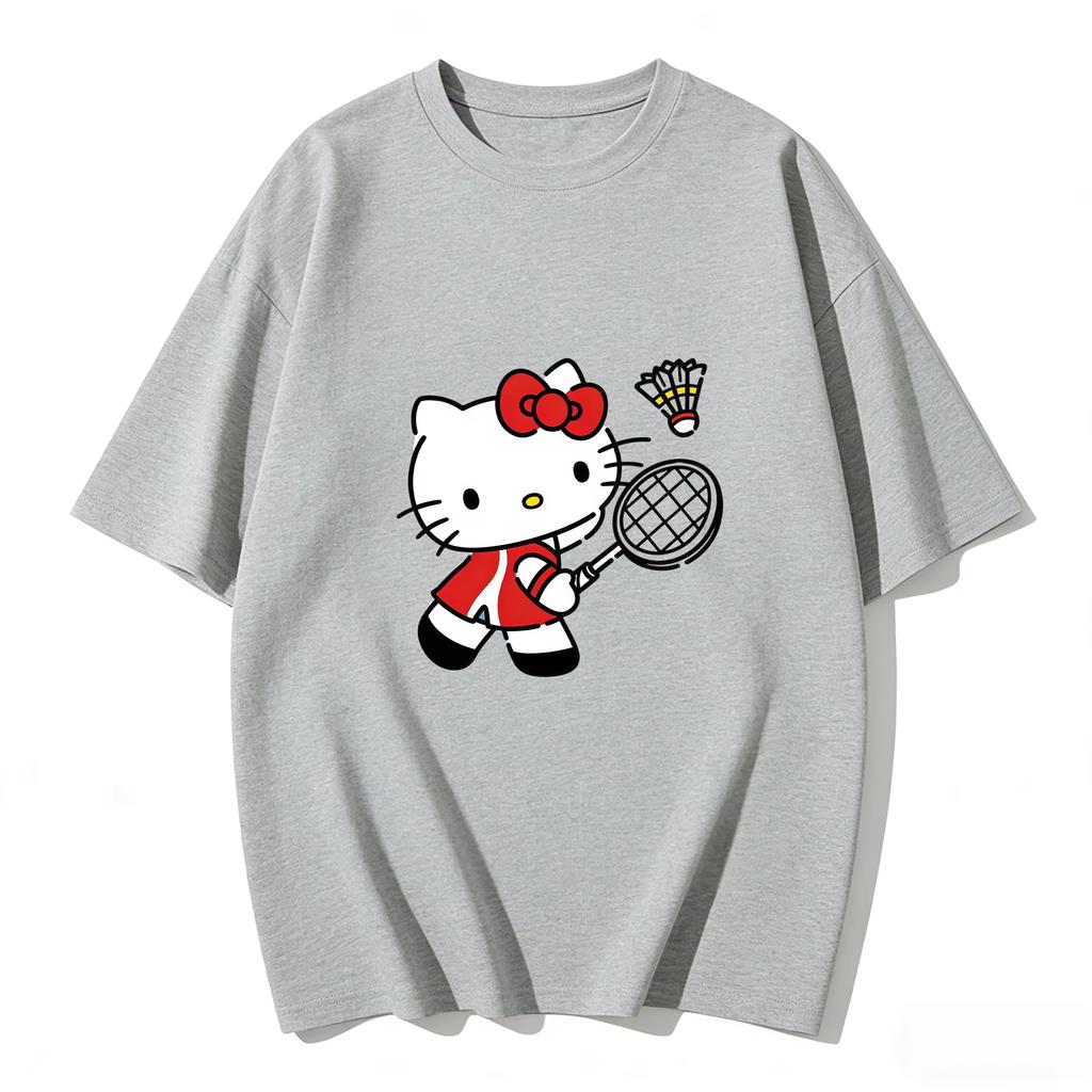 2026 nové Letní HelloKitty Roztomilé Grafické Tričko Ležérní Bavlněné Tričko s Krátkým Rukávem pro Ženy Dívky Kawaii Kreslený Potisk Streetwear