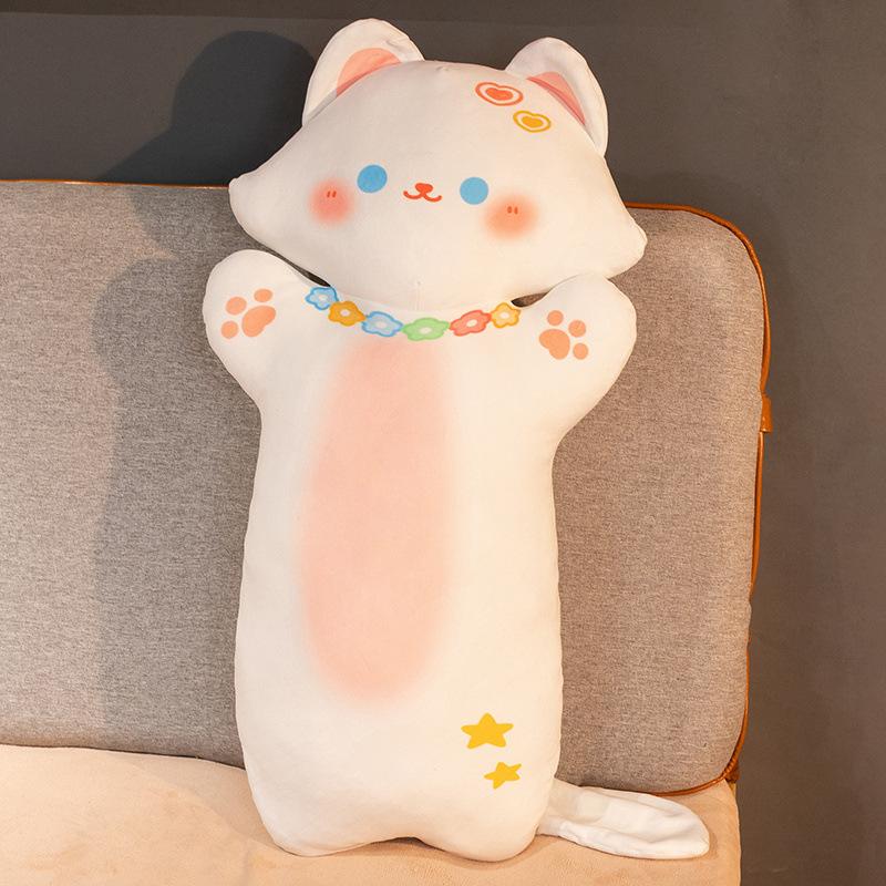 Cute Cat Long Throw Pillow Plush Toy Doll Cat Doll Home Sofa Pillow Rag Doll